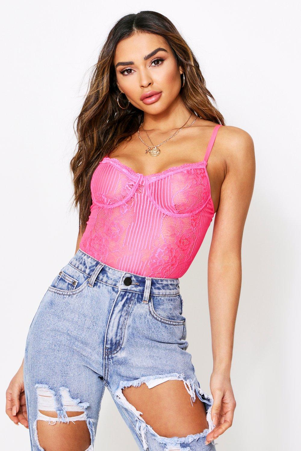 lace cupped bodysuit