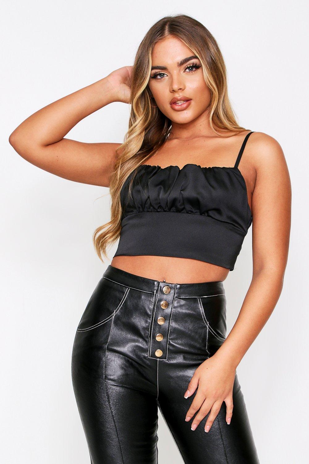 satin ruched top