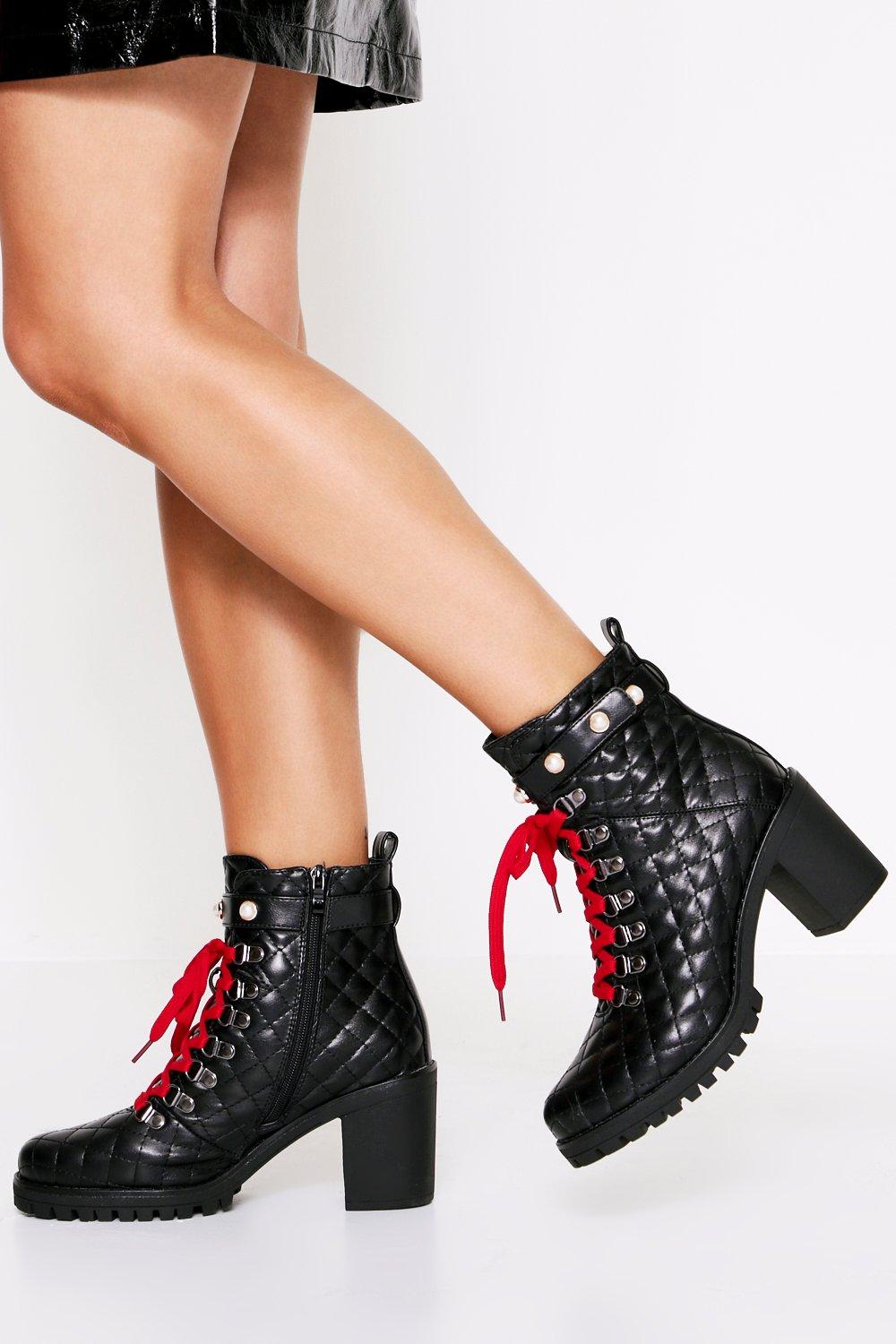 heeled biker boots
