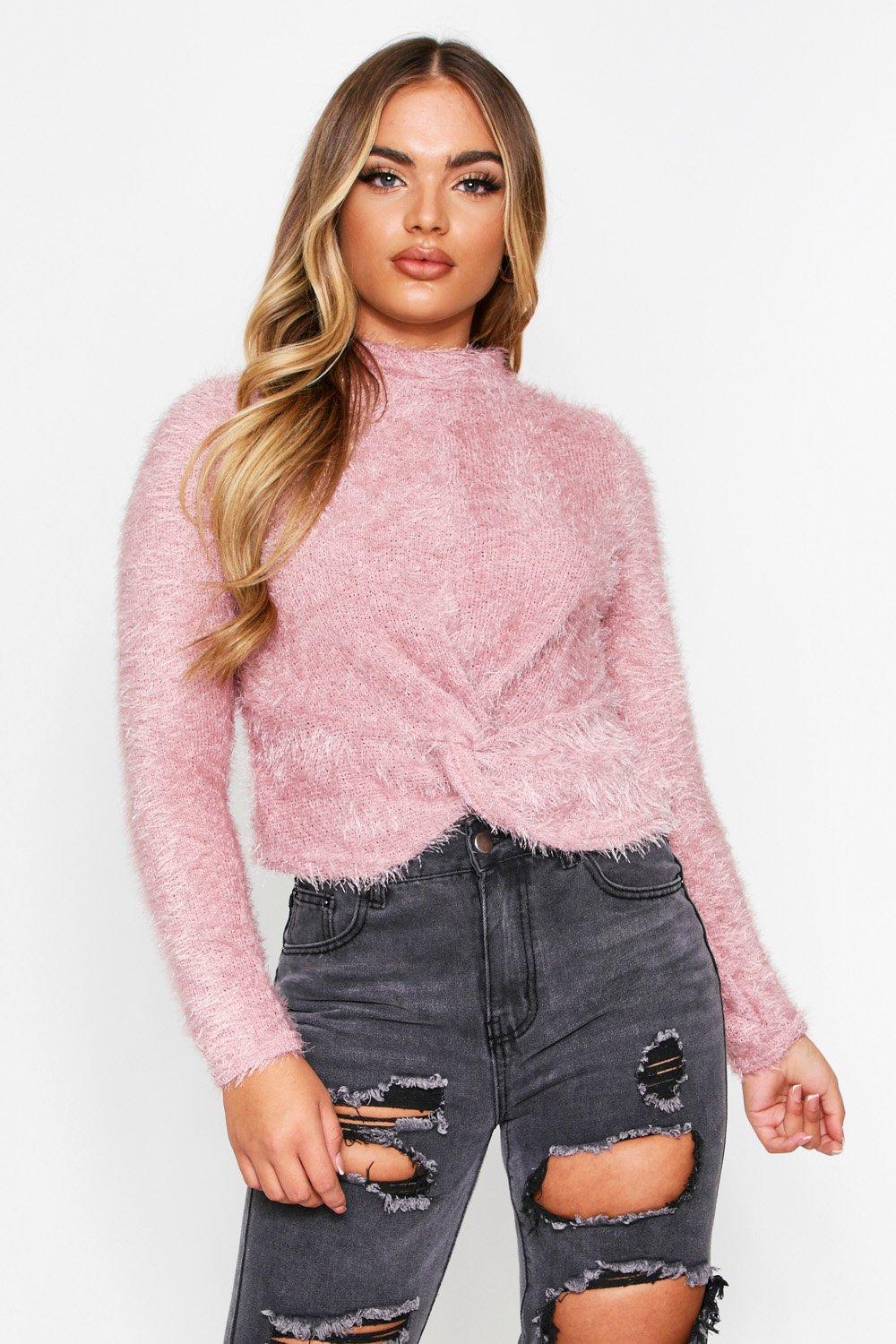 fluffy polo neck jumper