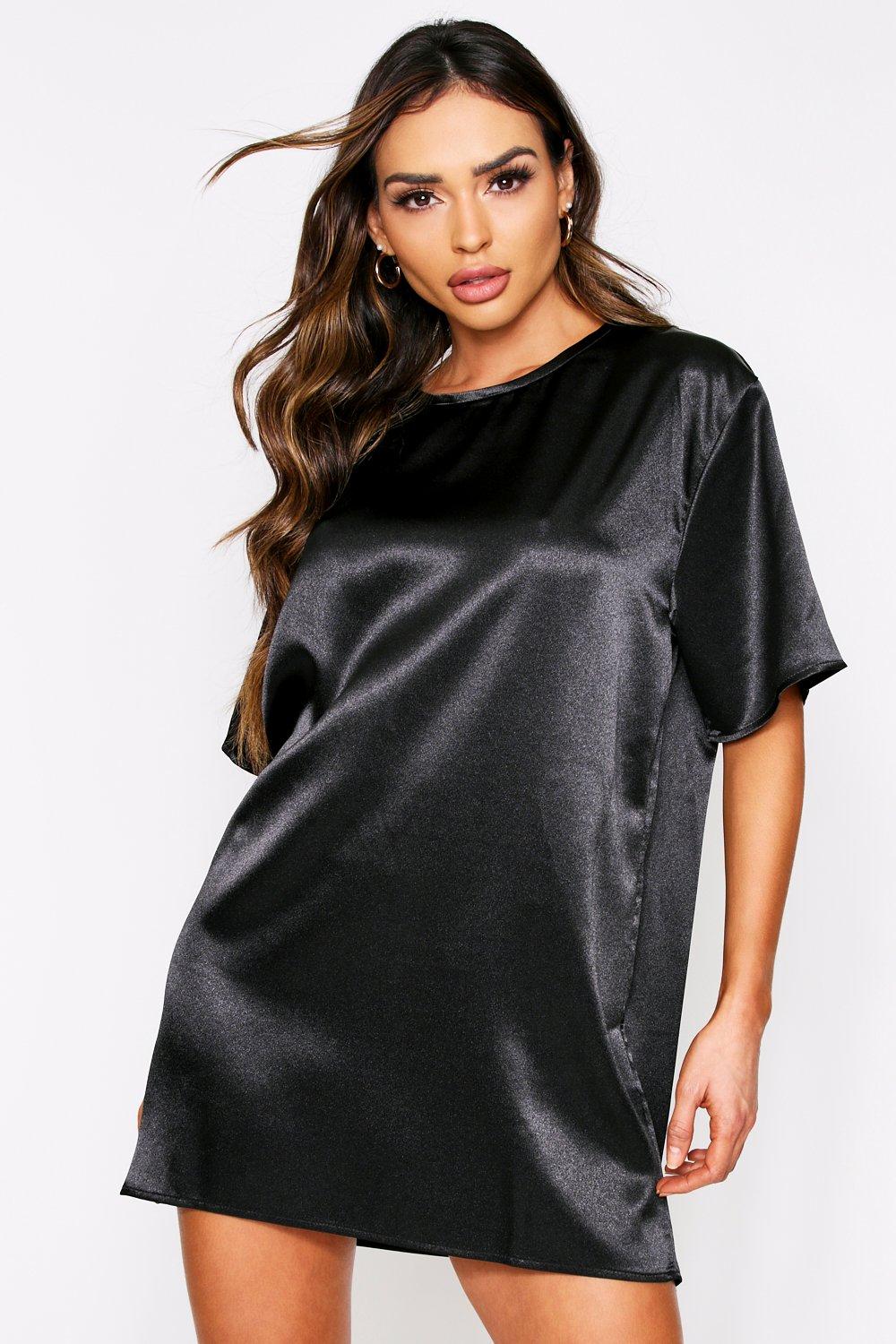 satin t shirt dress