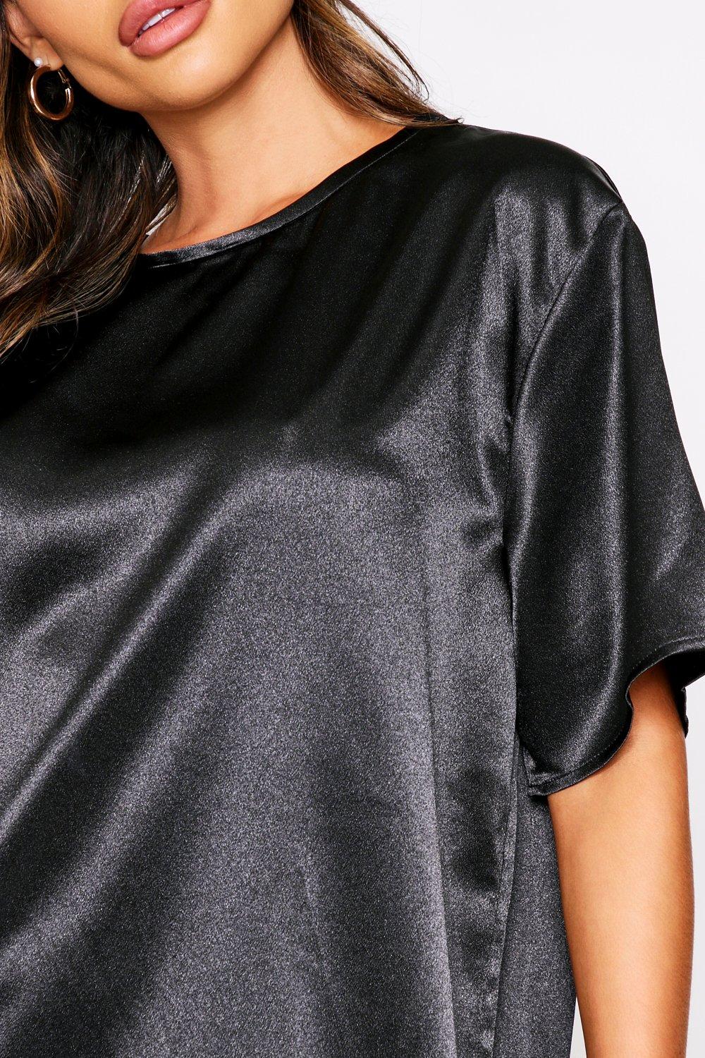 black satin t shirt