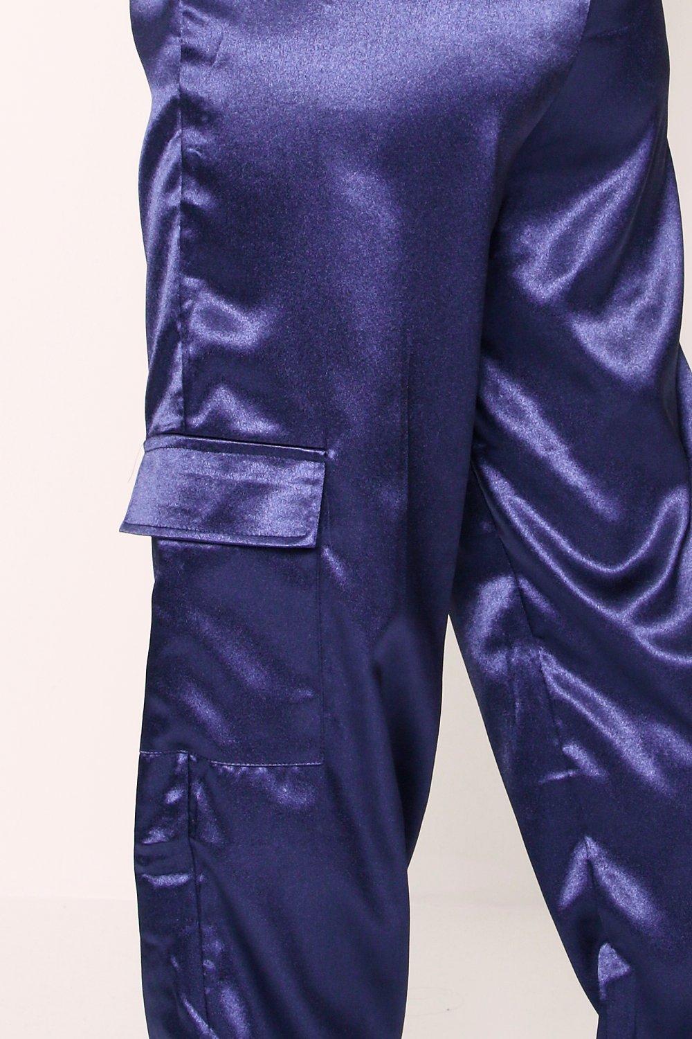 satin cargo pants mens