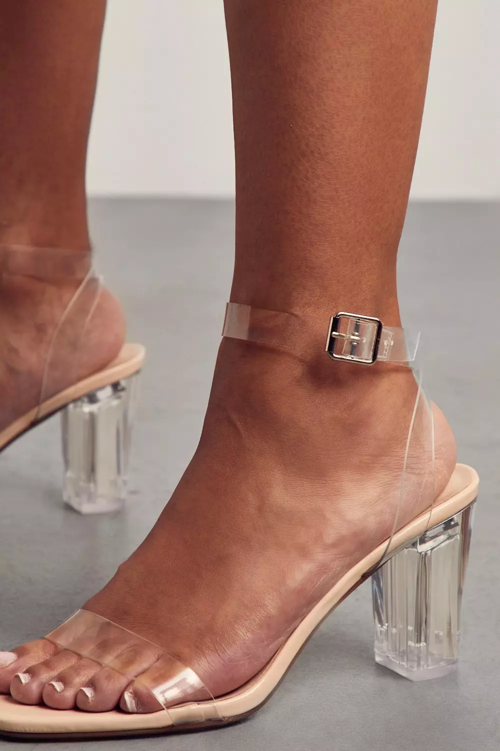 Clear shop heels mid