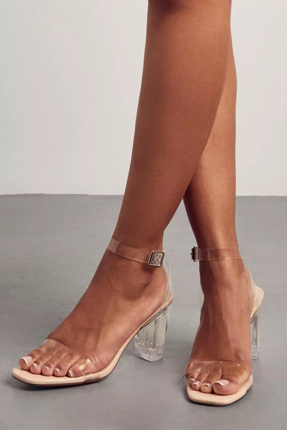 Transparent 2025 mid heels