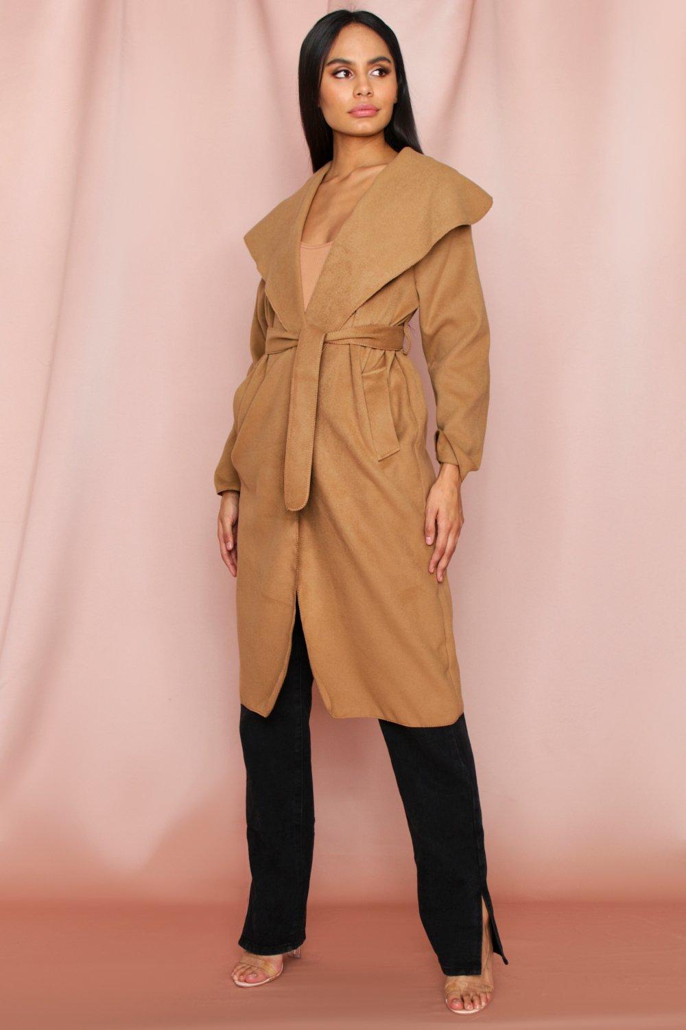 white waterfall coat