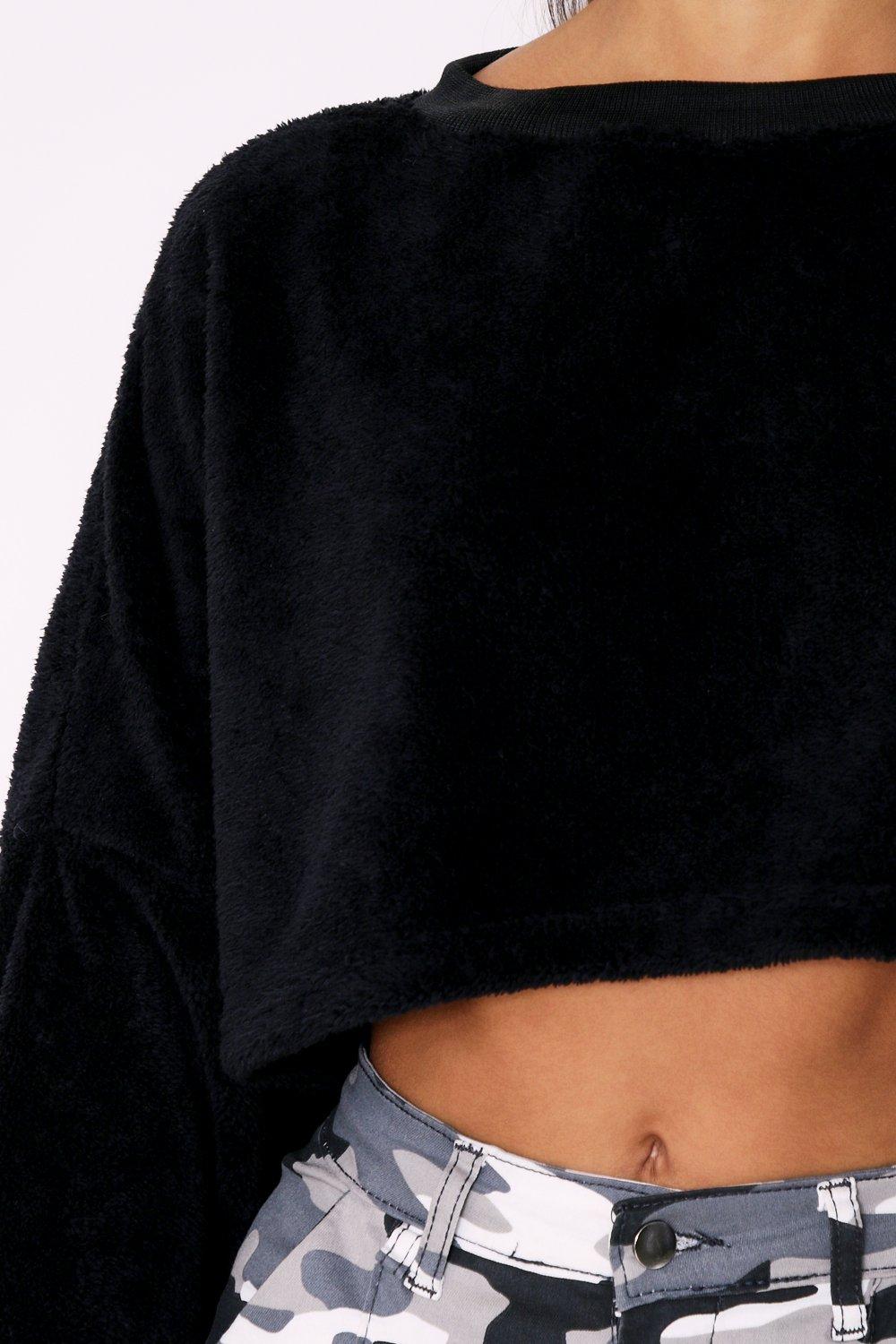 fluffy white cropped jumper