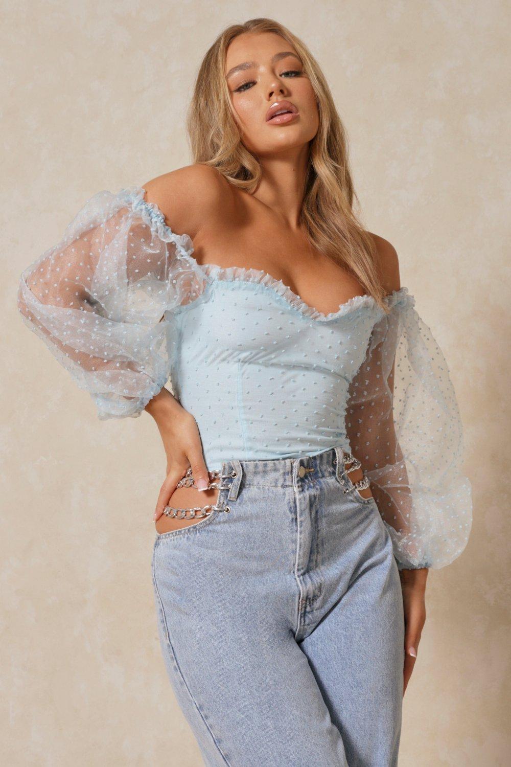 bardot cold shoulder top