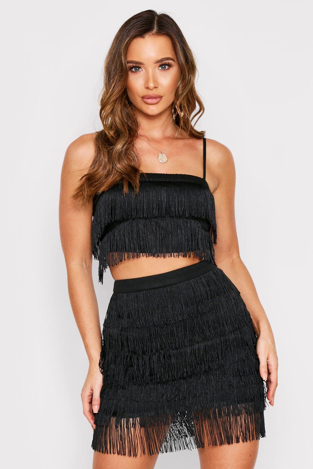 white fringe co ord