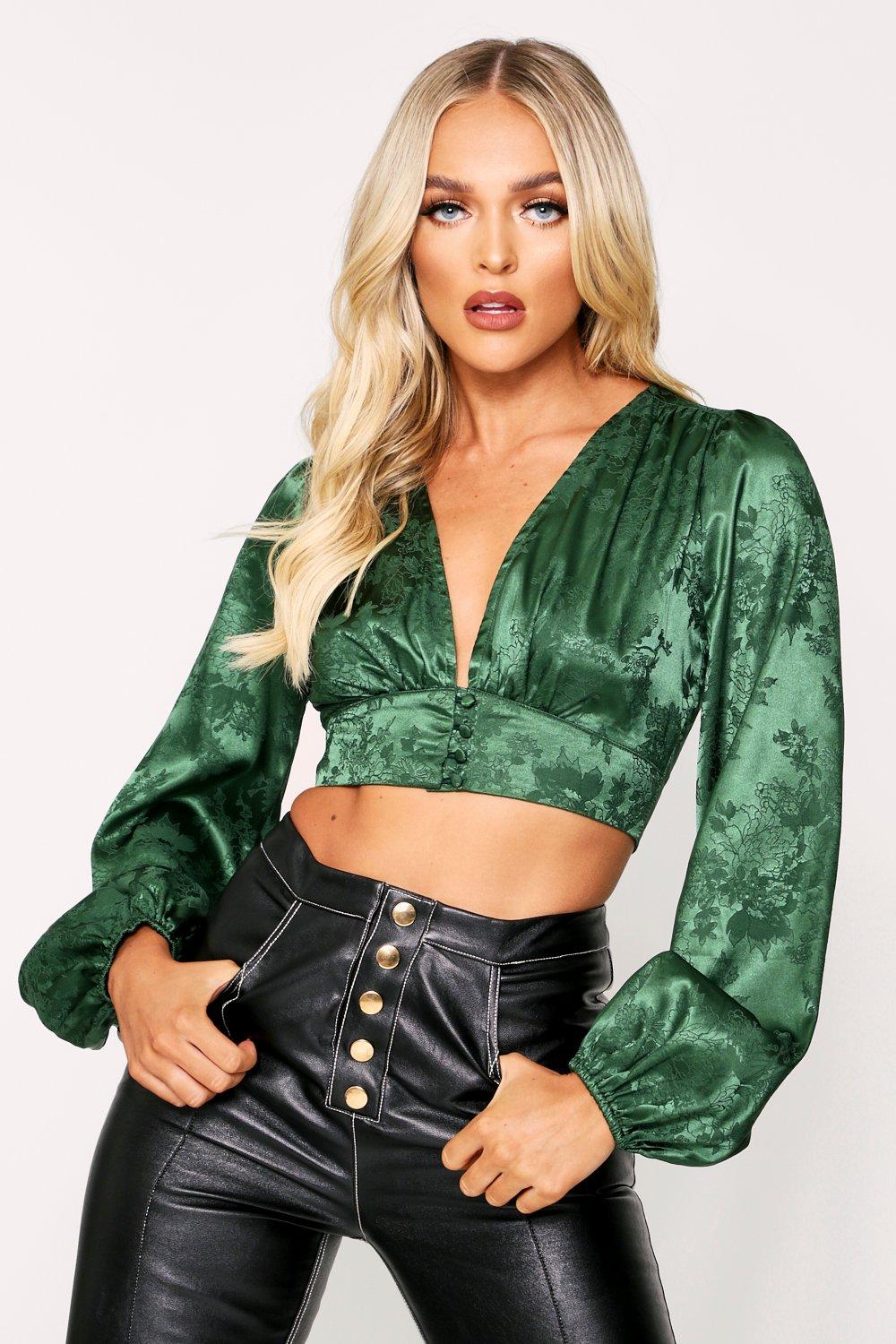 satin plunge top