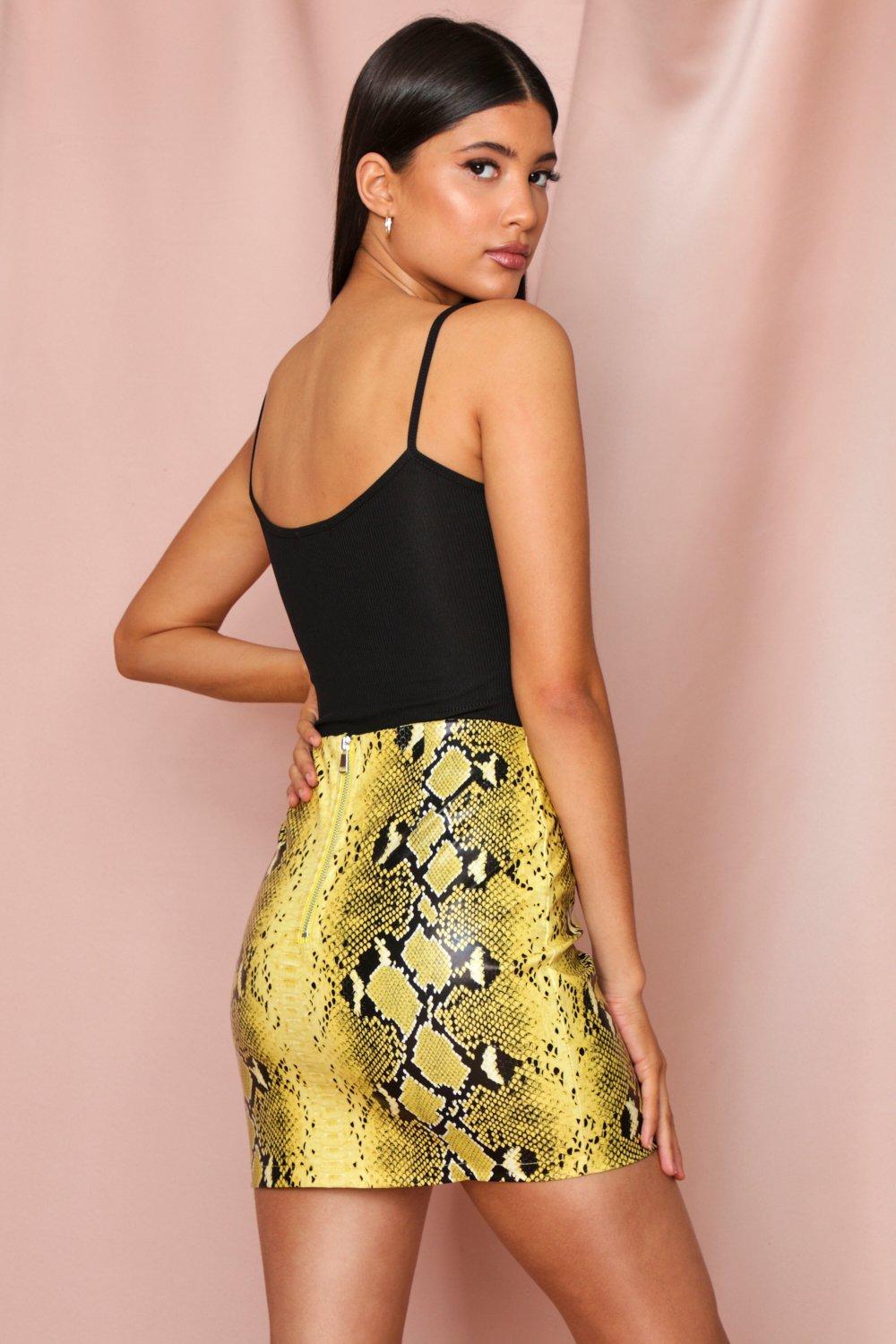 yellow snake print dress