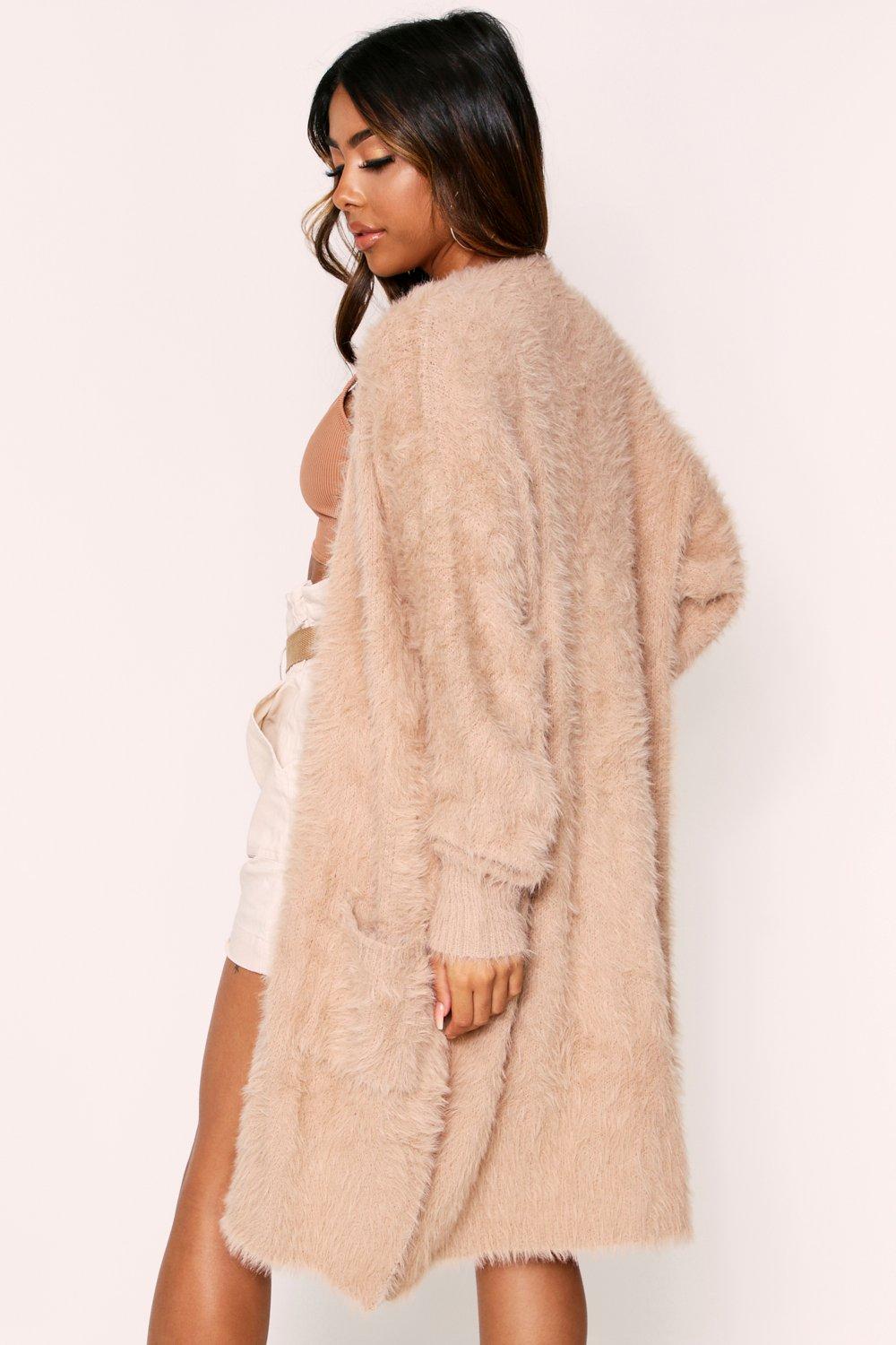 fluffy longline cardigan