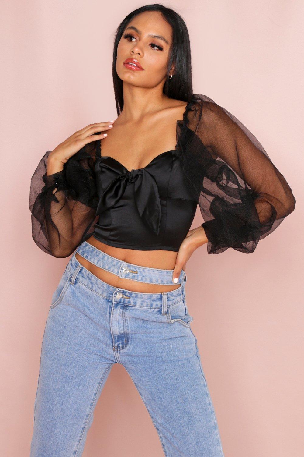 satin crop top