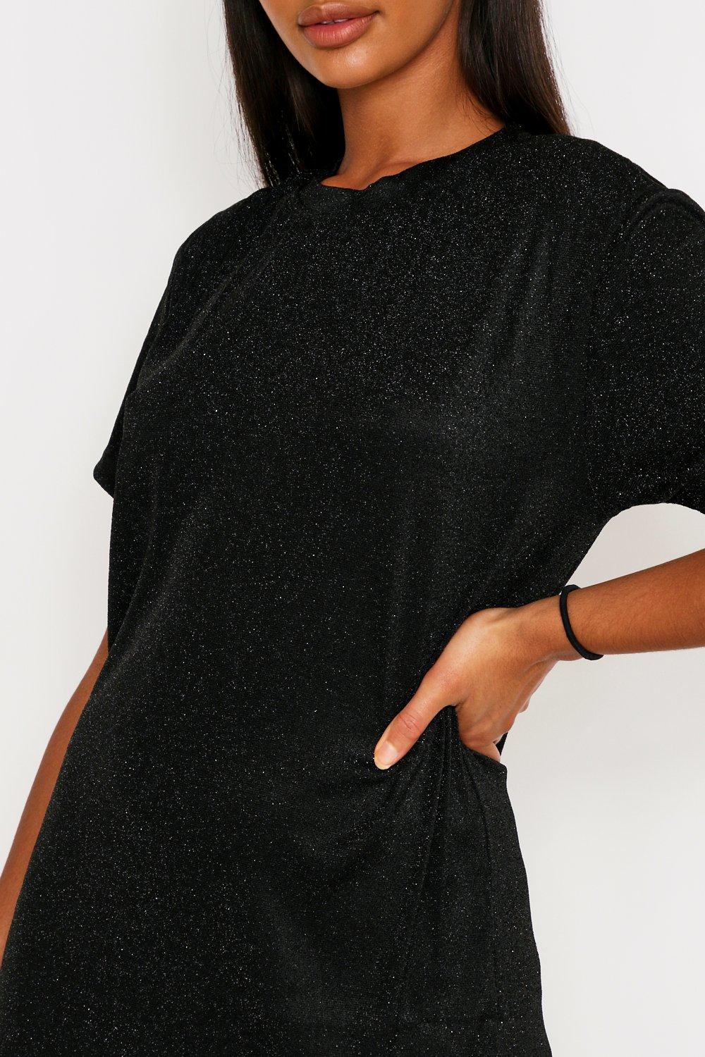 glitter oversized t shirt dress