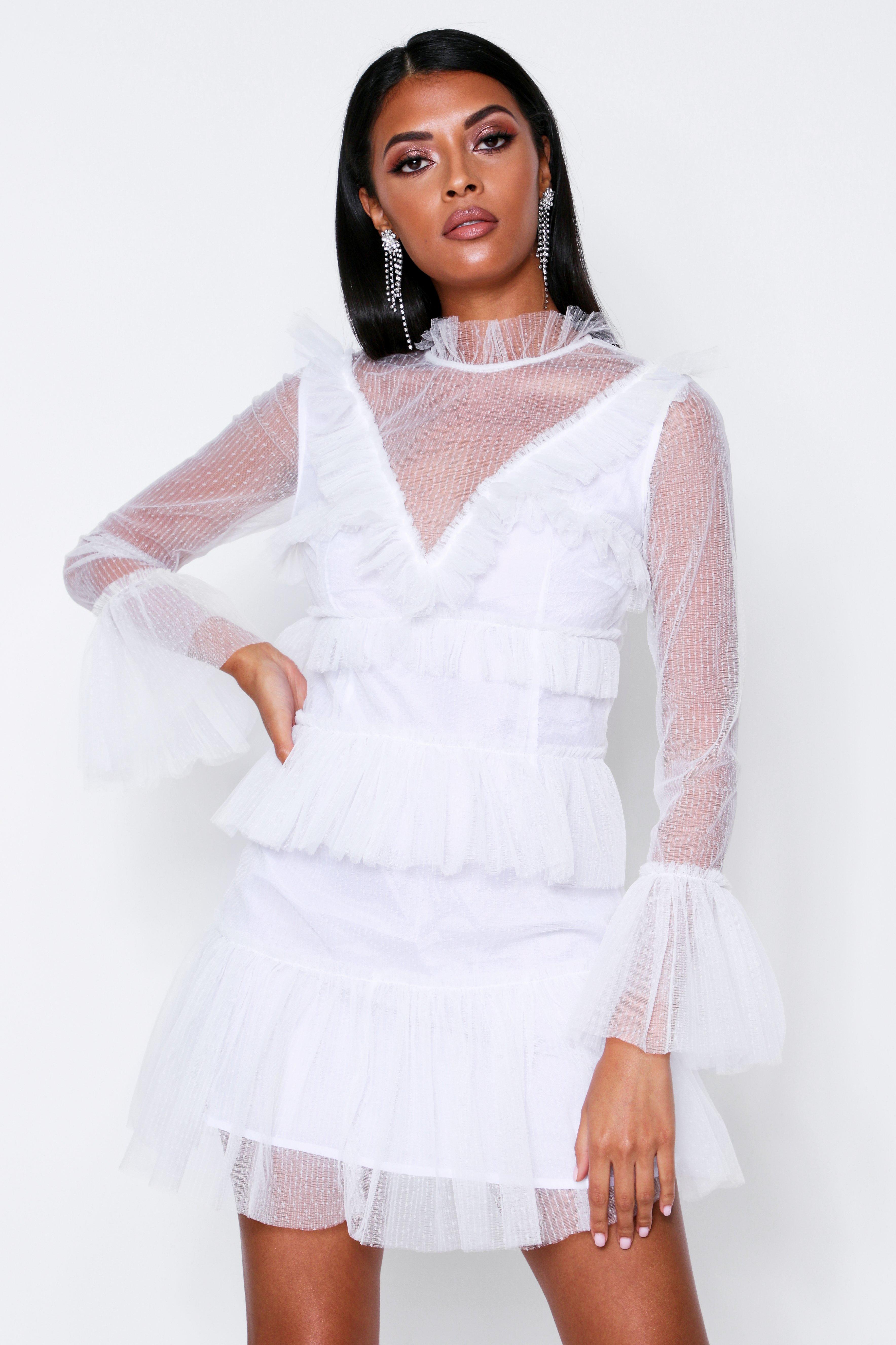spotty frill dress