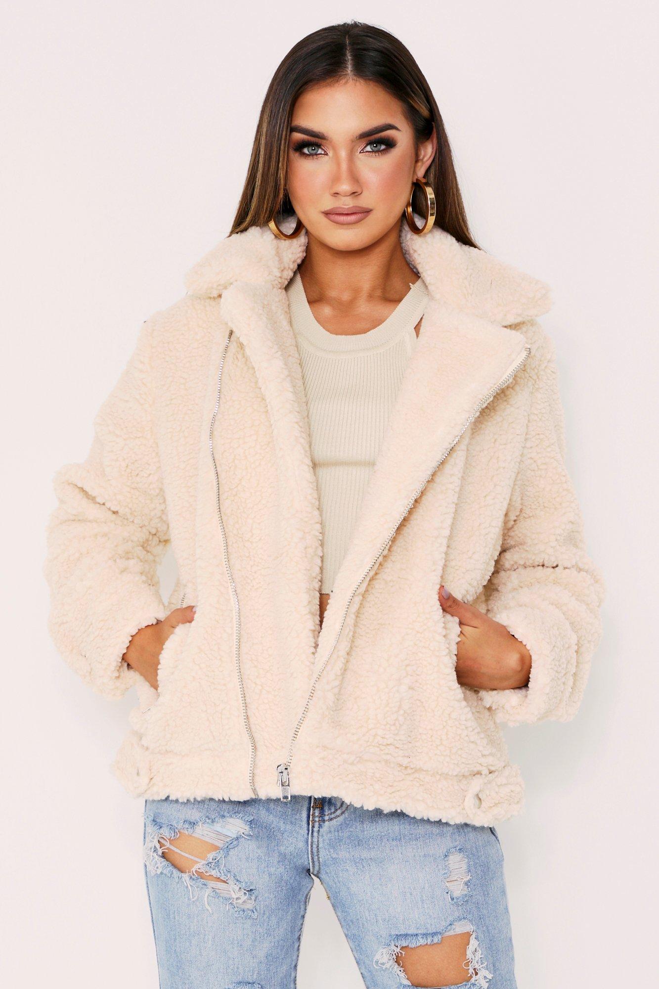 teddy faux fur aviator