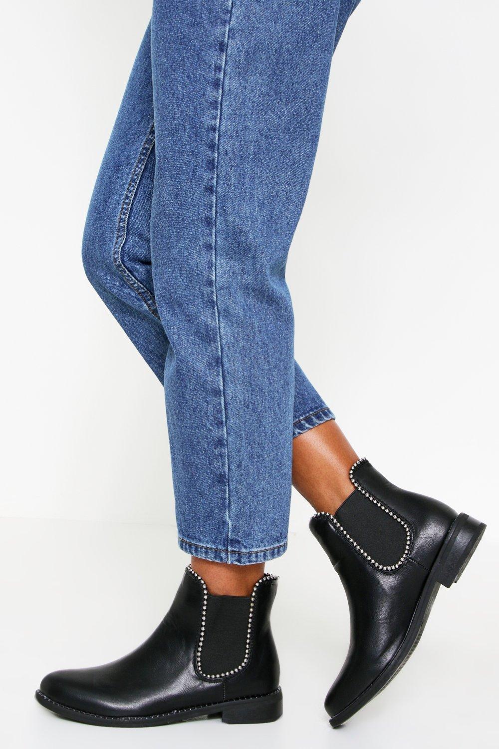 stud trim chelsea boots