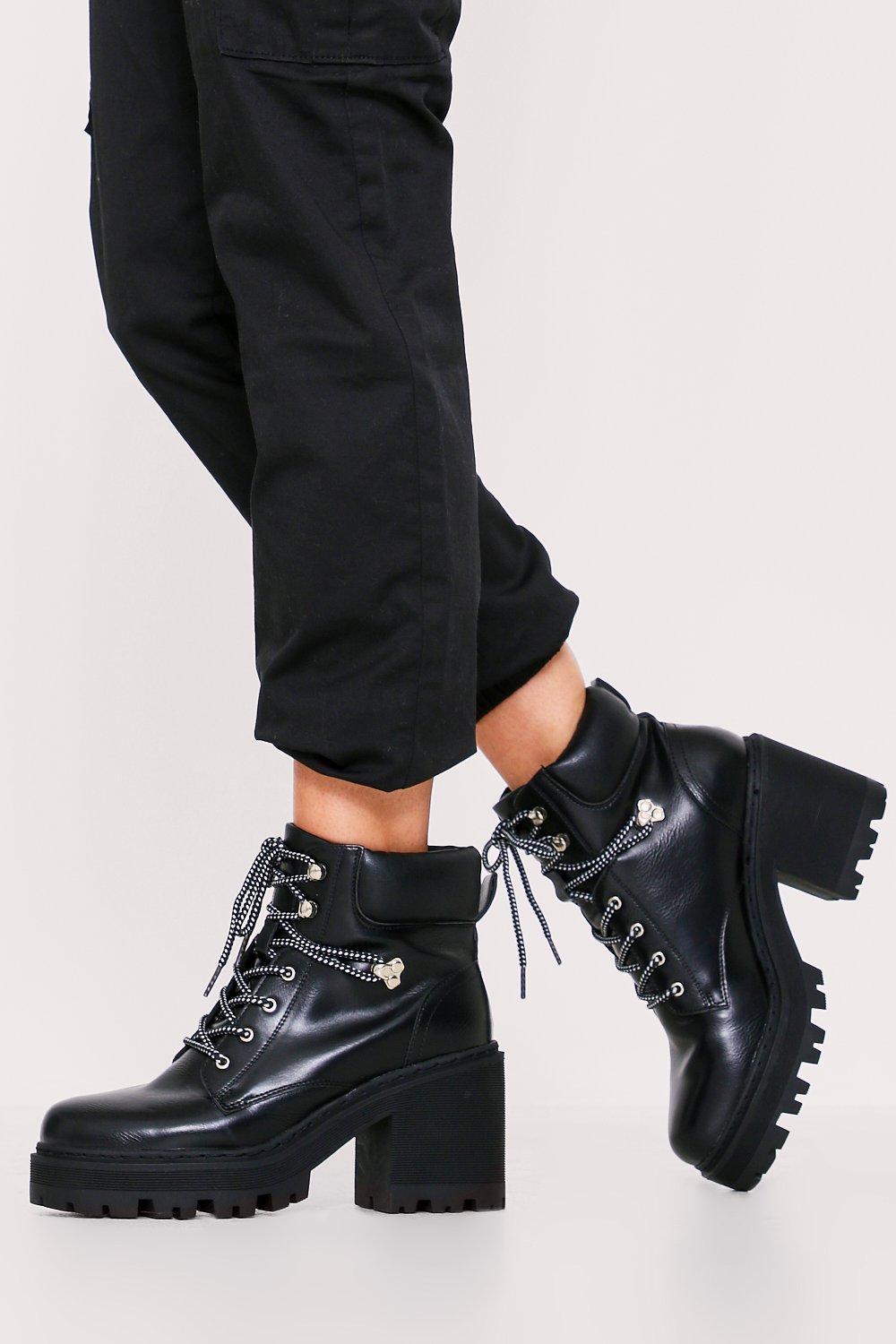 chunky black hiker boots