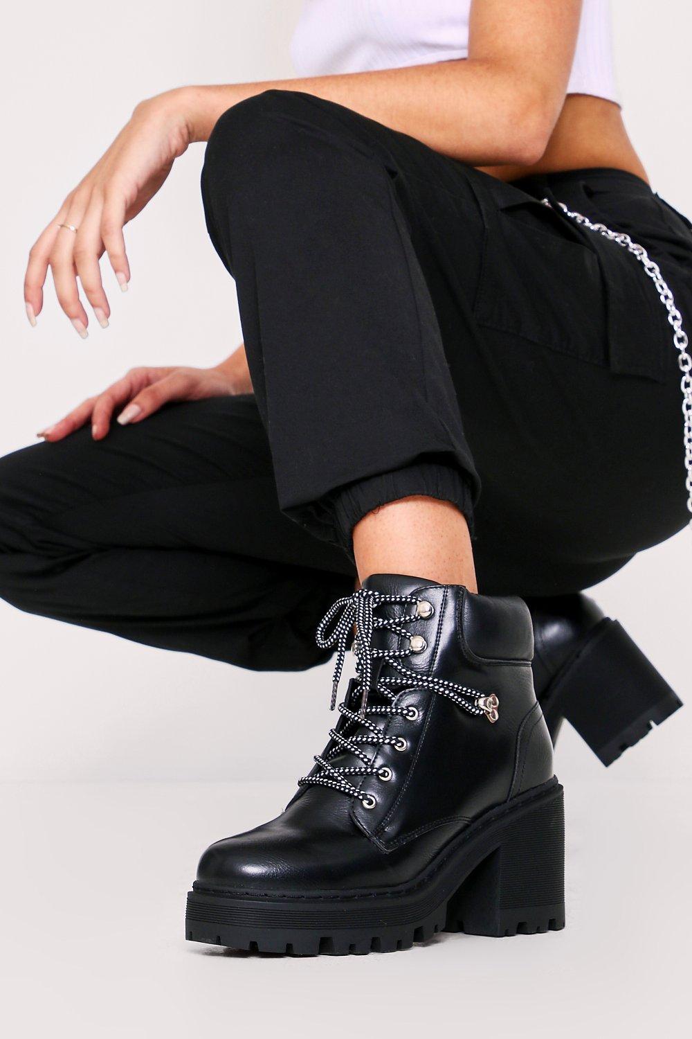 chunky black hiker boots