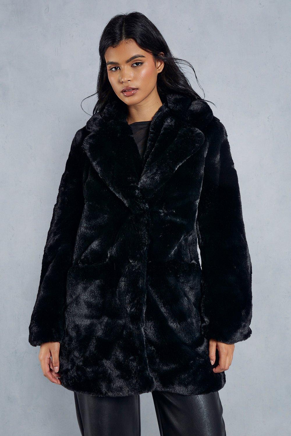 next black fur jacket