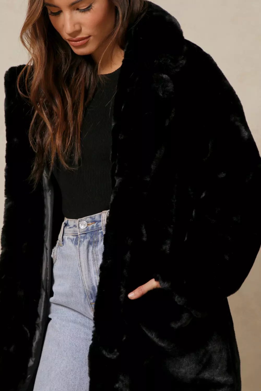 Faux fur jacket