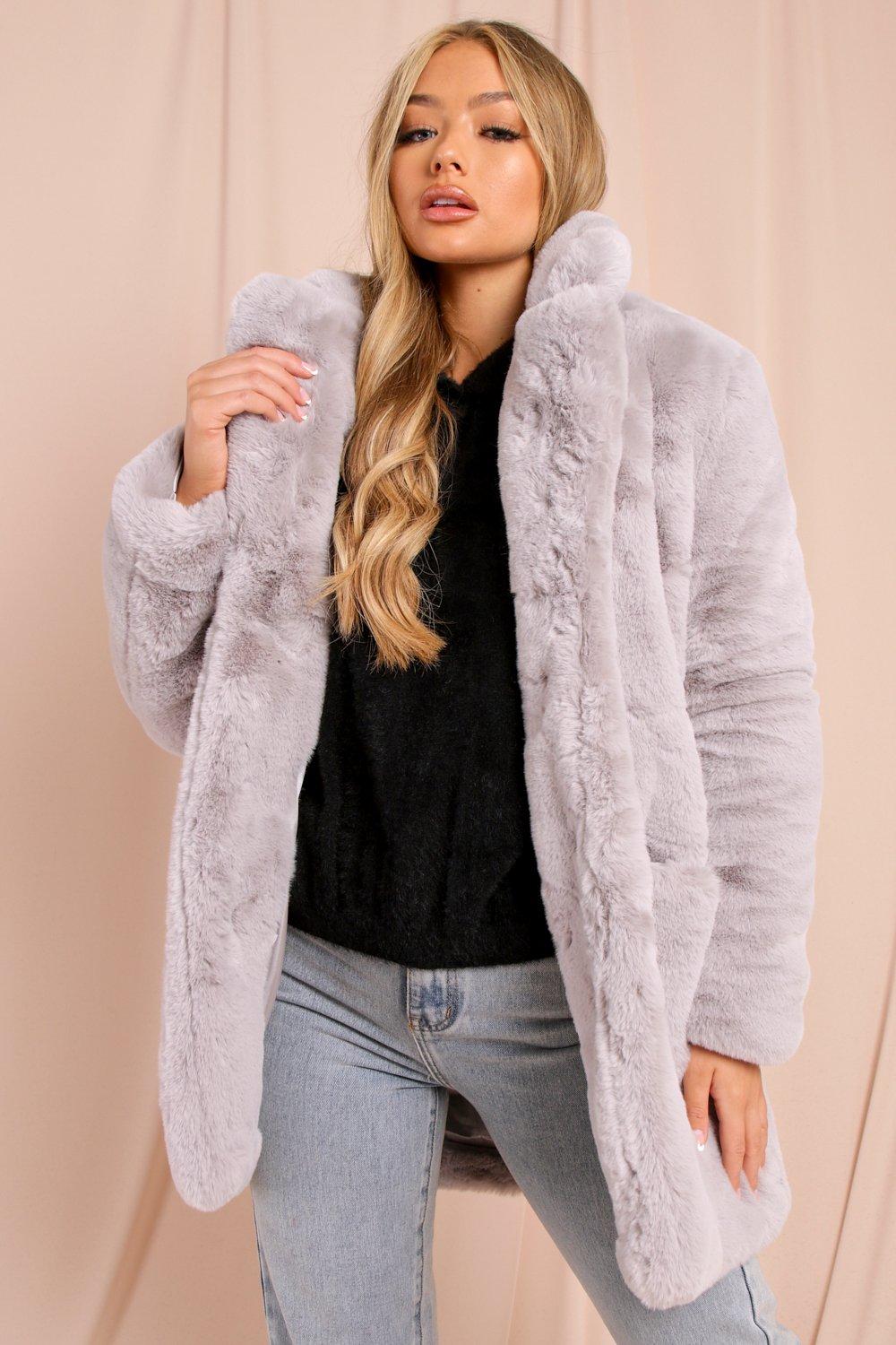 grey fur jackets