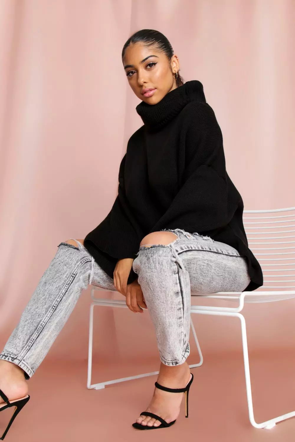 Turtle Neck Oversized Sweater | Misspap UK