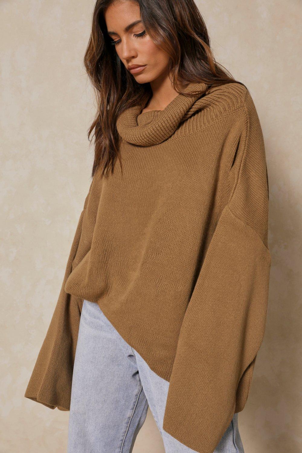 camel oversized sweater