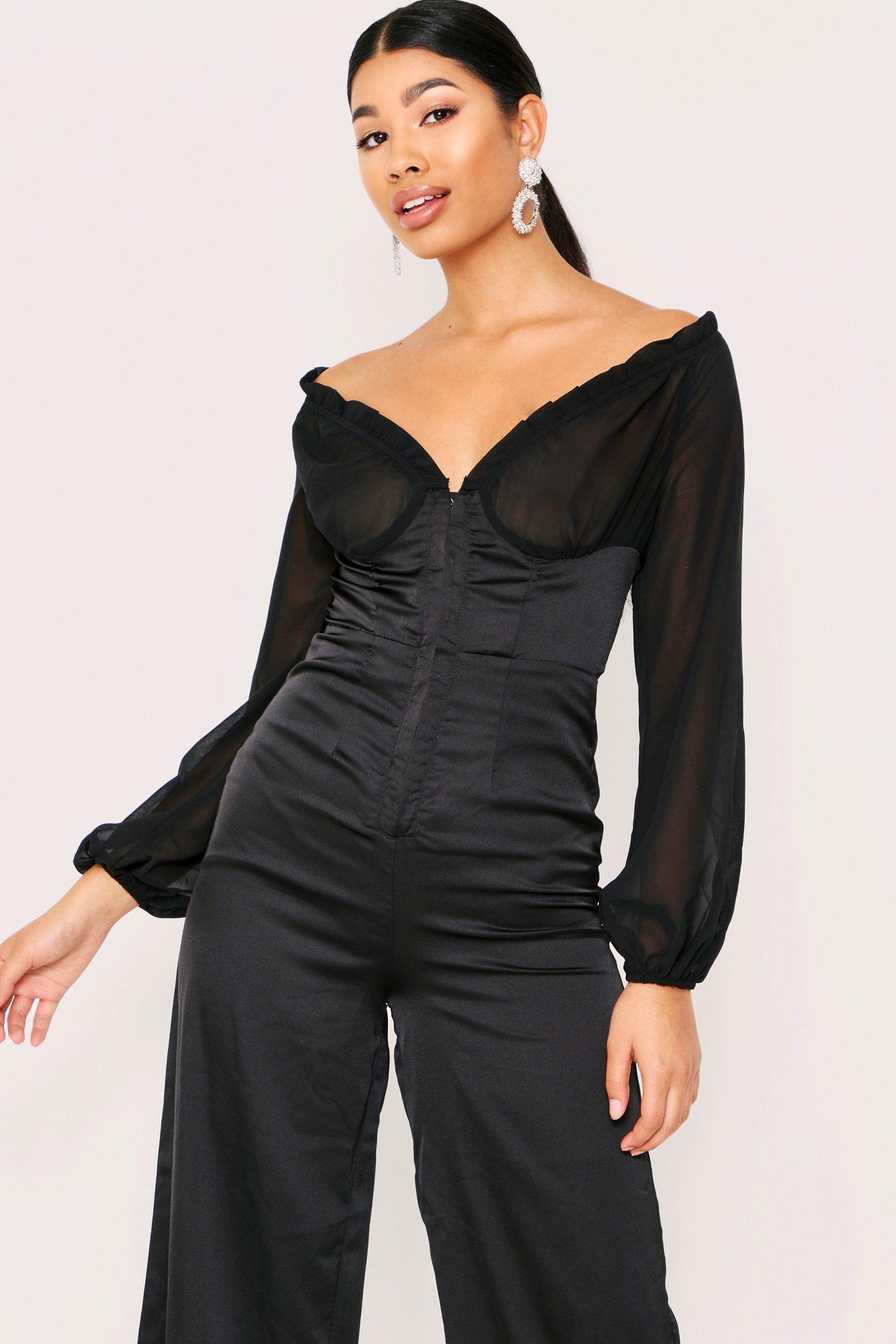 womens bardot jumpsuit