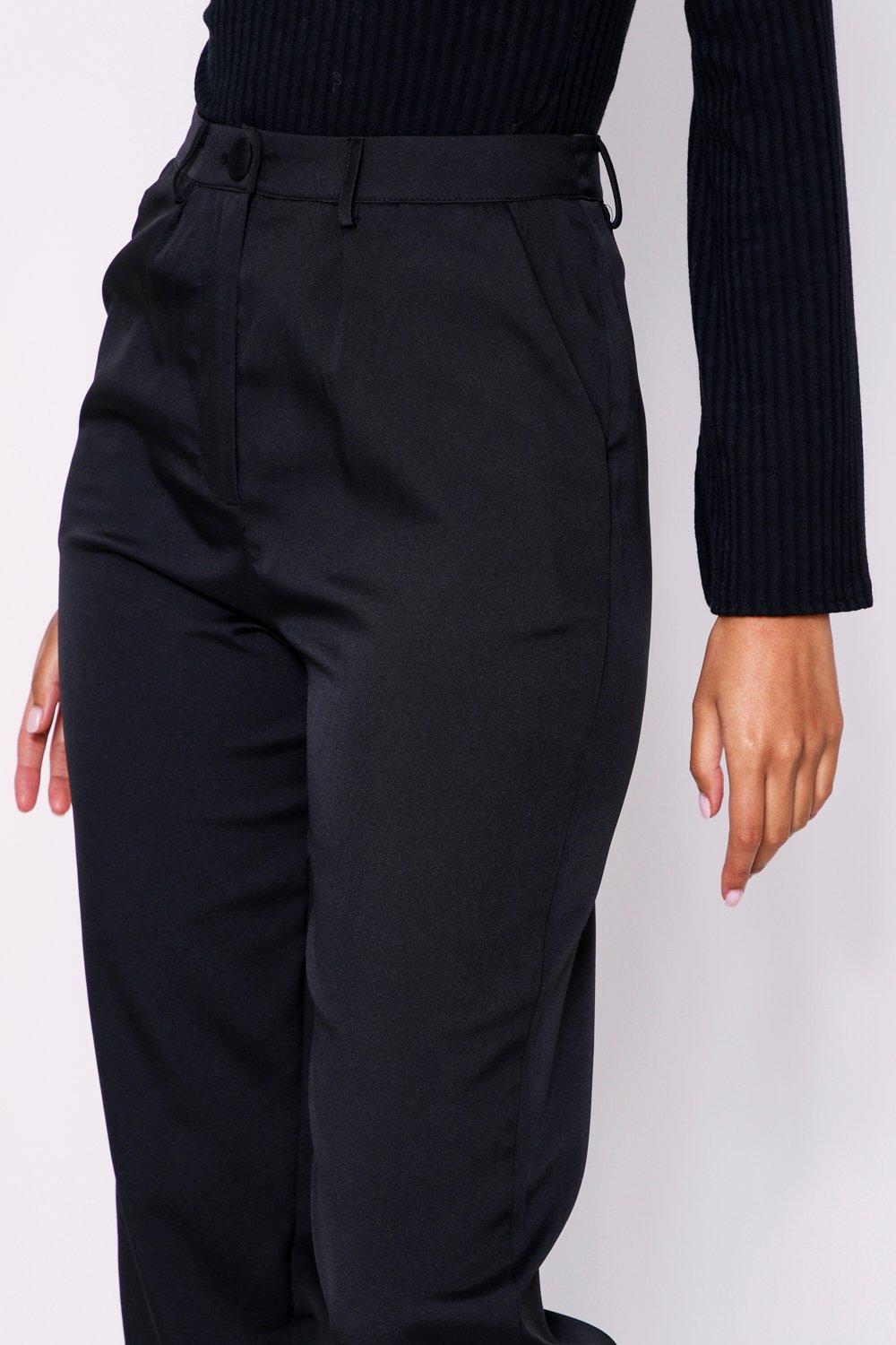 black high waisted cigarette trousers