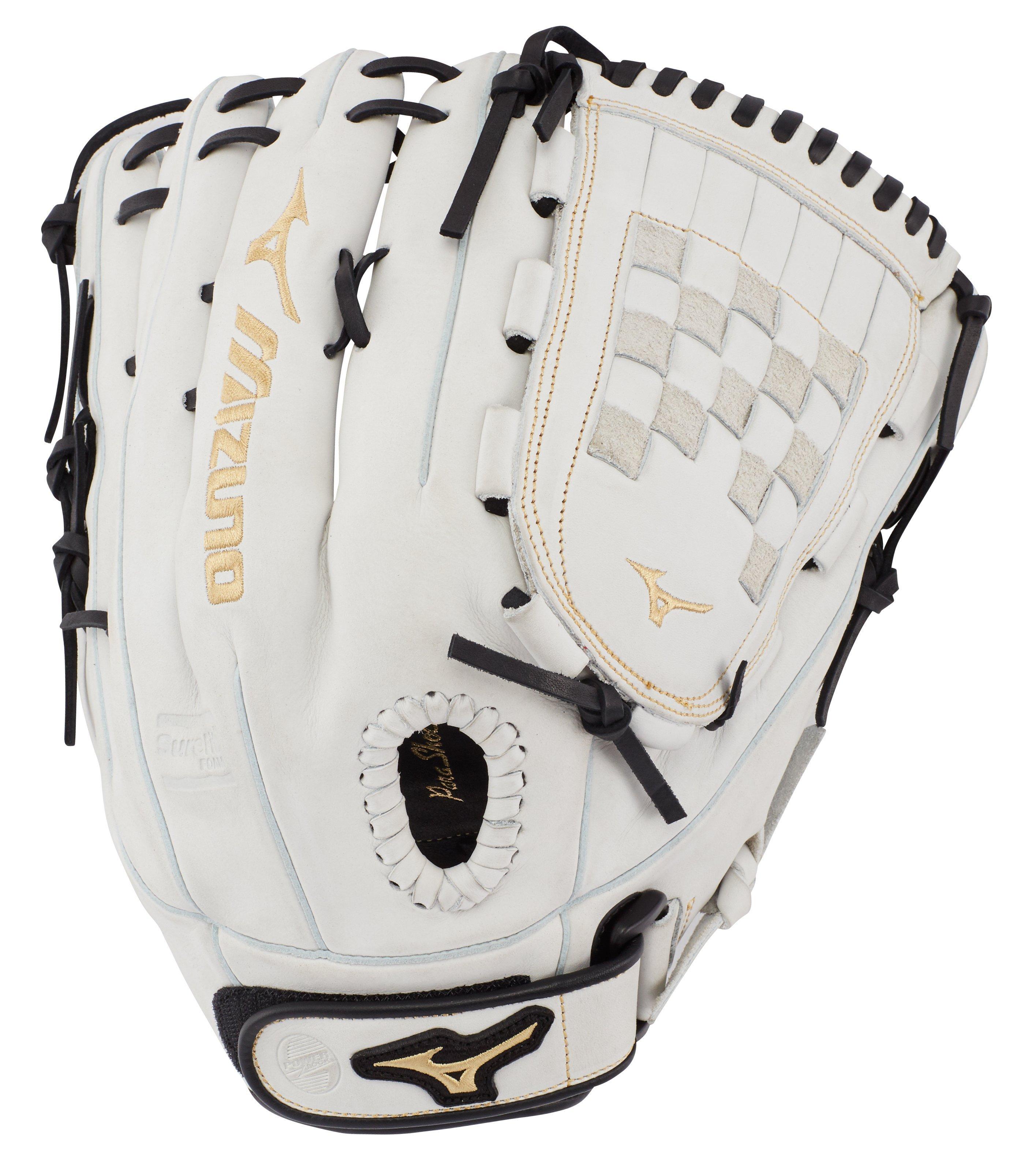 white mizuno softball glove