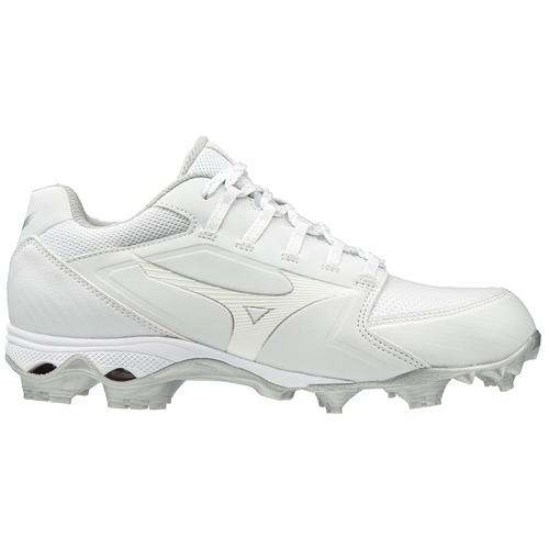 9.5 B US White/White Mizuno Womens 9-Spike Advanced Finch Elite 3 Fastpitch Cleat Softball Shoe