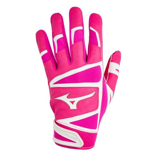 Mighty Grip Baseball/Softball Leather Pair of Batting Gloves - Pink - Youth  XL