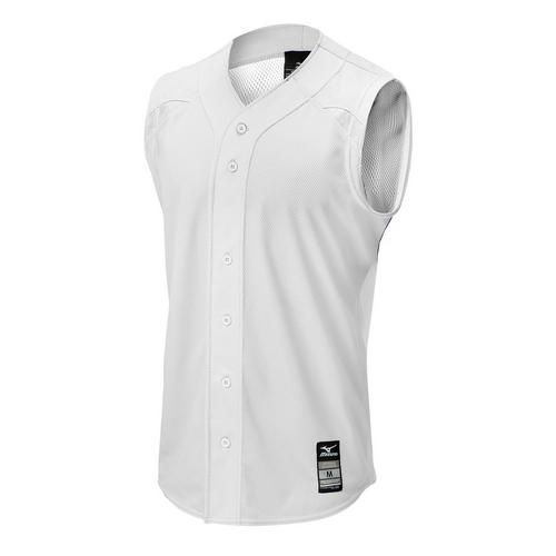 Mizuno Mens Aerolite 2-Button Baseball Jersey White XL
