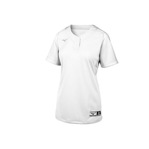 Mizuno Aerolite 2-Button Softball Jersey, Women's, Size: Small, Gray
