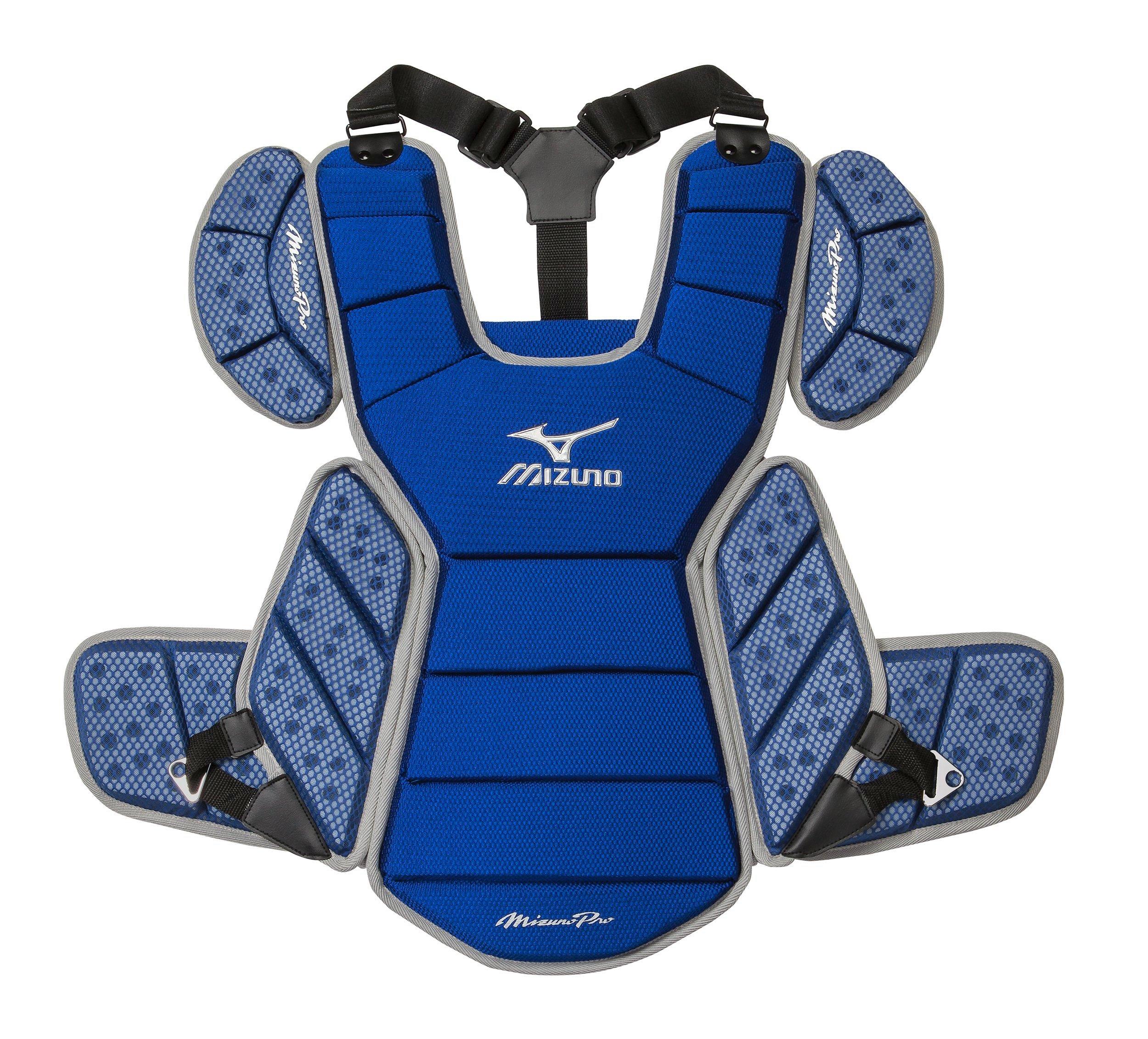 Mizuno Pro Adult Chest Protector, 17in, Royal/Grey