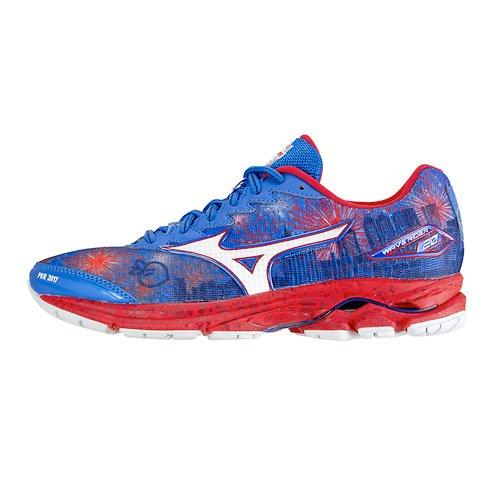 mizuno red white and blue shoes