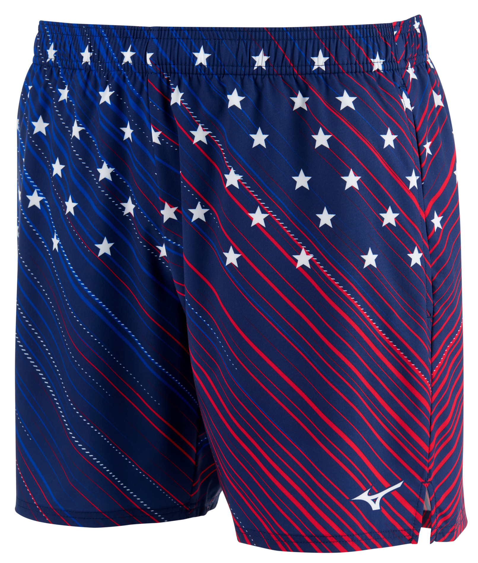 Mizuno Mens Amplify Shorts (White/Red/Blue)