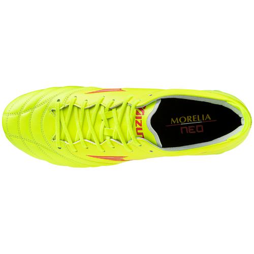 Morelia Neo IV Elite KL Soccer Cleat, Safety Yellow/Fiery Morelia Neo IV Elite KL Soccer Cleat, Safety Yellow/Fiery