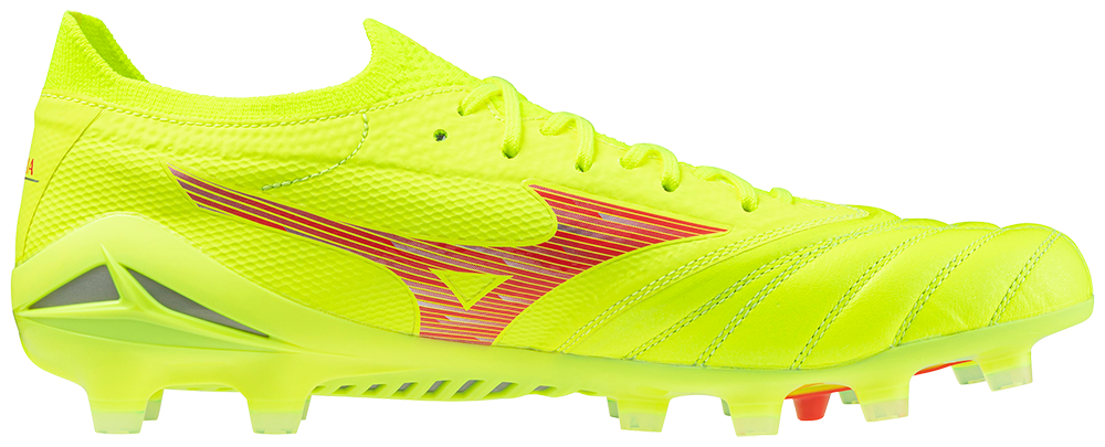 Morelia Neo IV Beta Elite Soccer Cleat, Safety Yellow/Fiery Coral