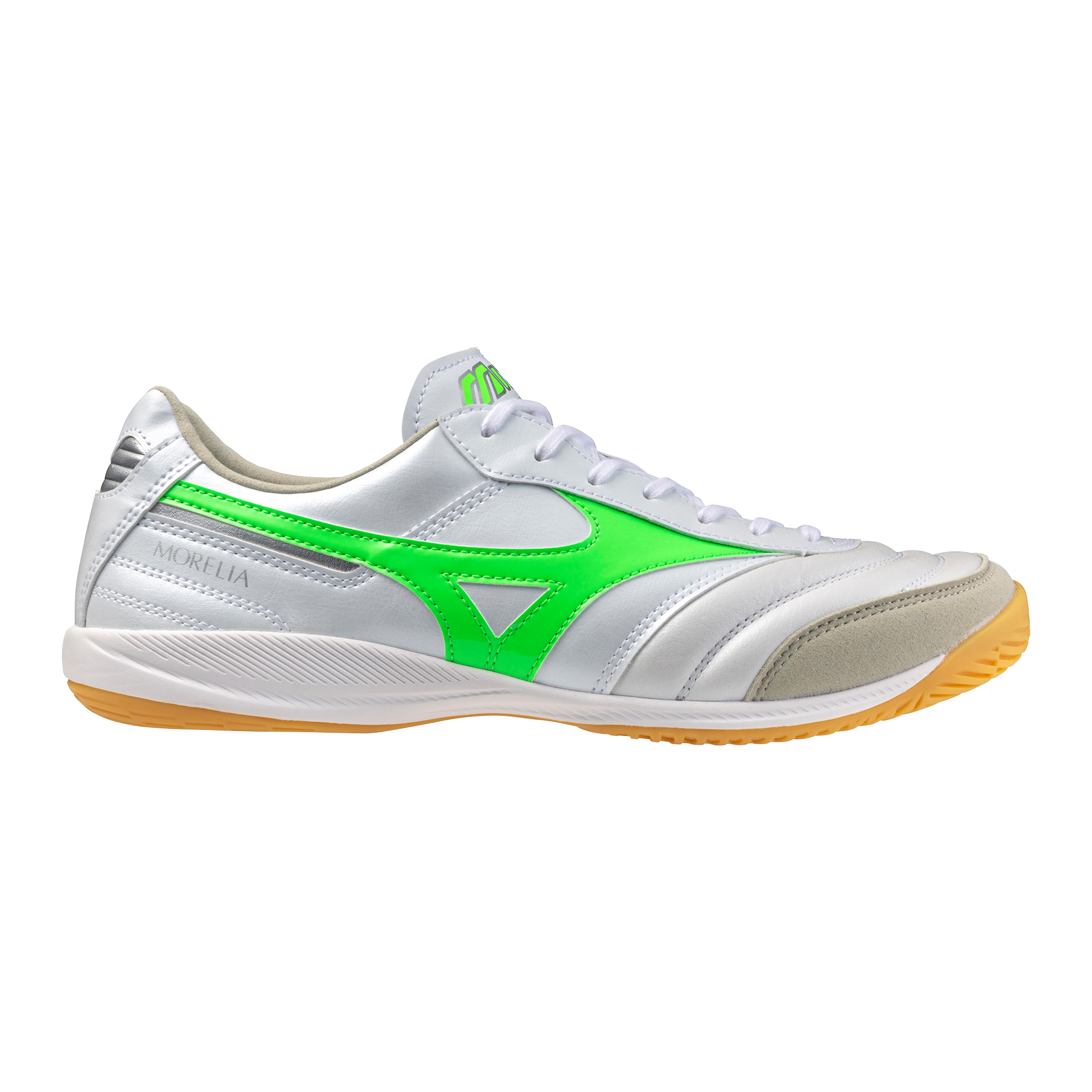 Mizuno Morelia サラエリート Morelia Sala Elite IN Indoor Soccer Shoe, White/Neon Green
