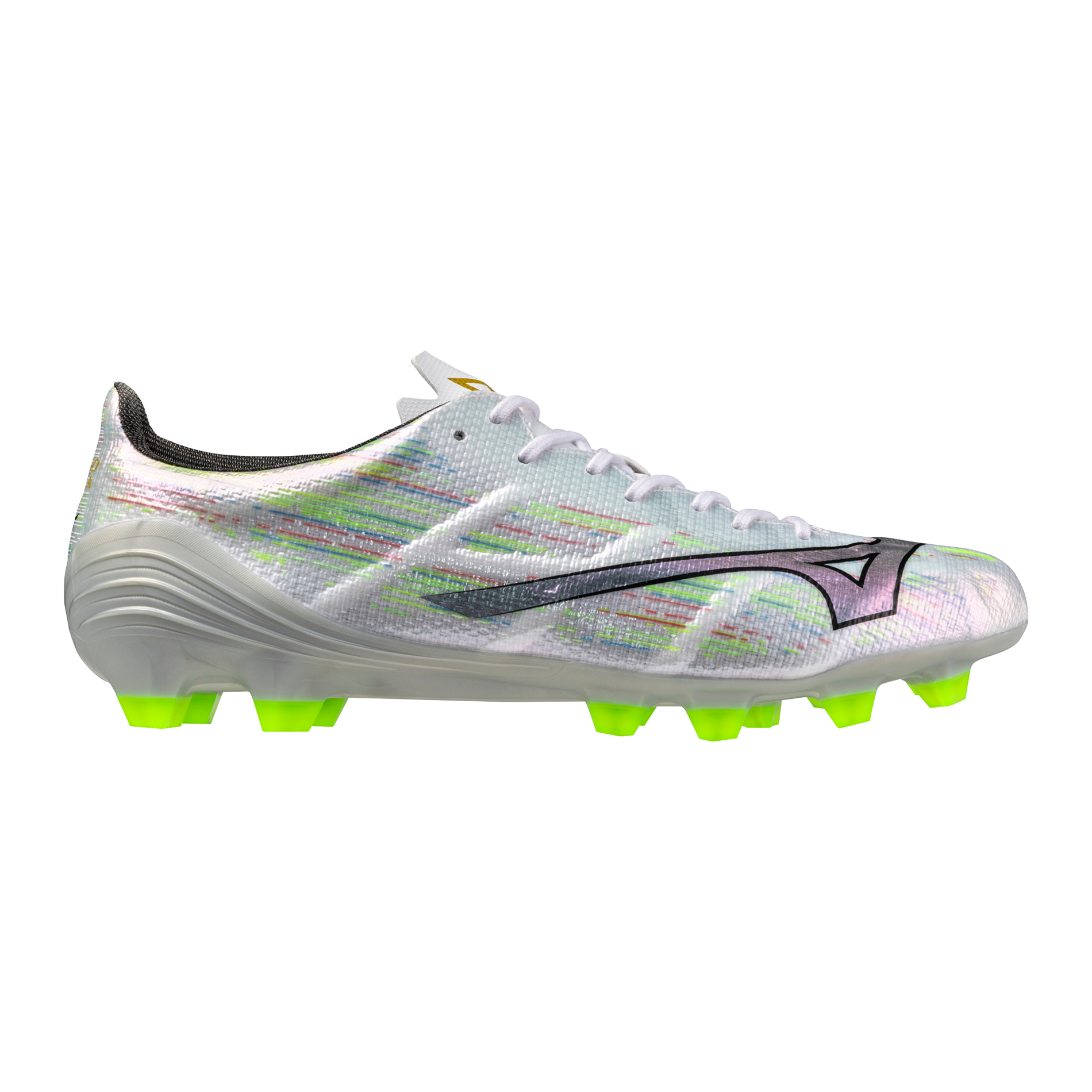 MIZUNO α Ⅱ Pro 24 Mizuno Alpha II Pro FG Firm Ground Soccer Cleat, White/Neon Green