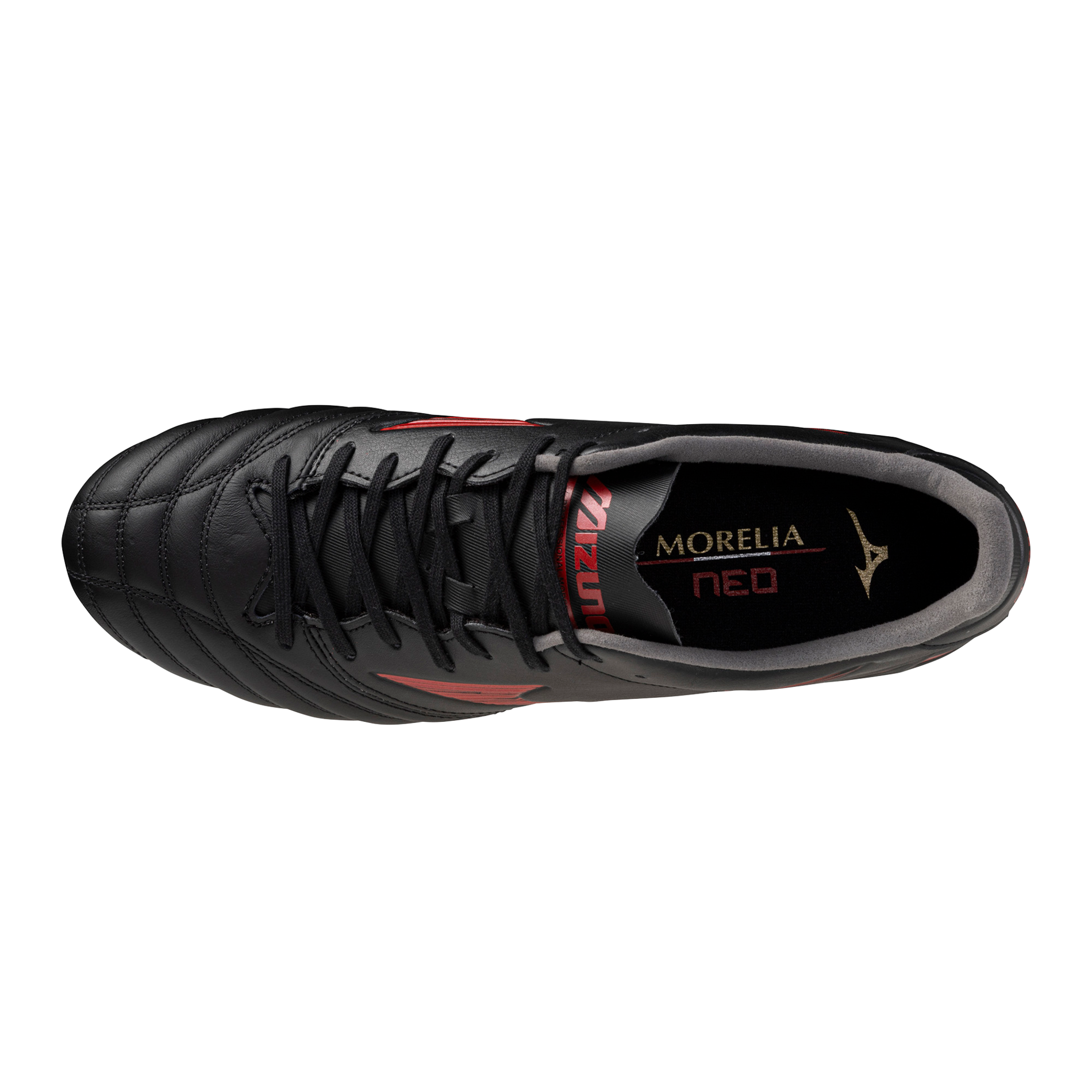 Mizuno Morelia サッカーシューズ グレー/ブラック/レッド Morelia Neo IV Pro FG Firm KL Ground Soccer Cleat, Black/Red