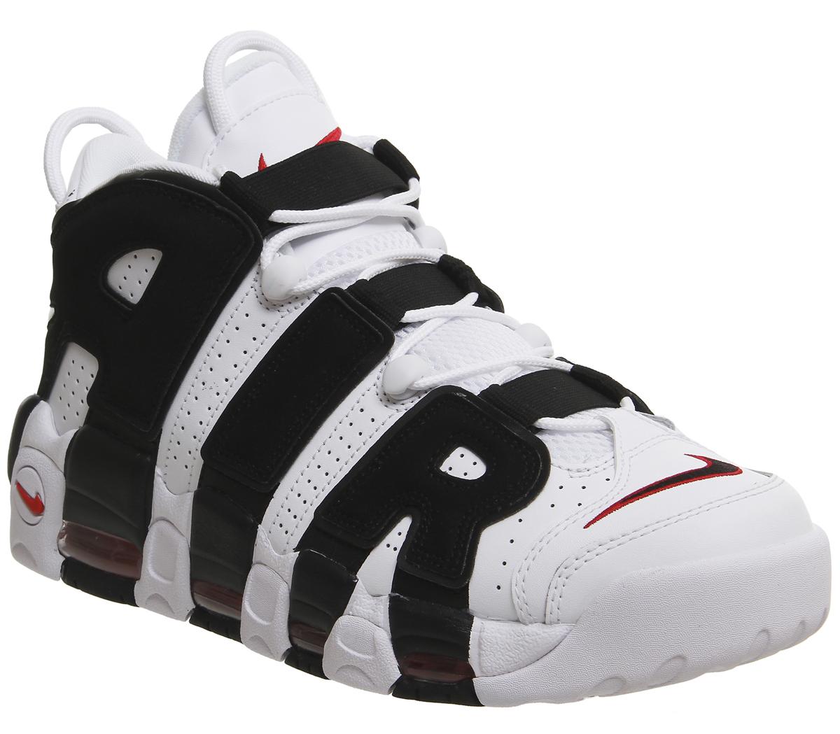 Nike Air More Up Tempo Trainers White Black Red - His trainers