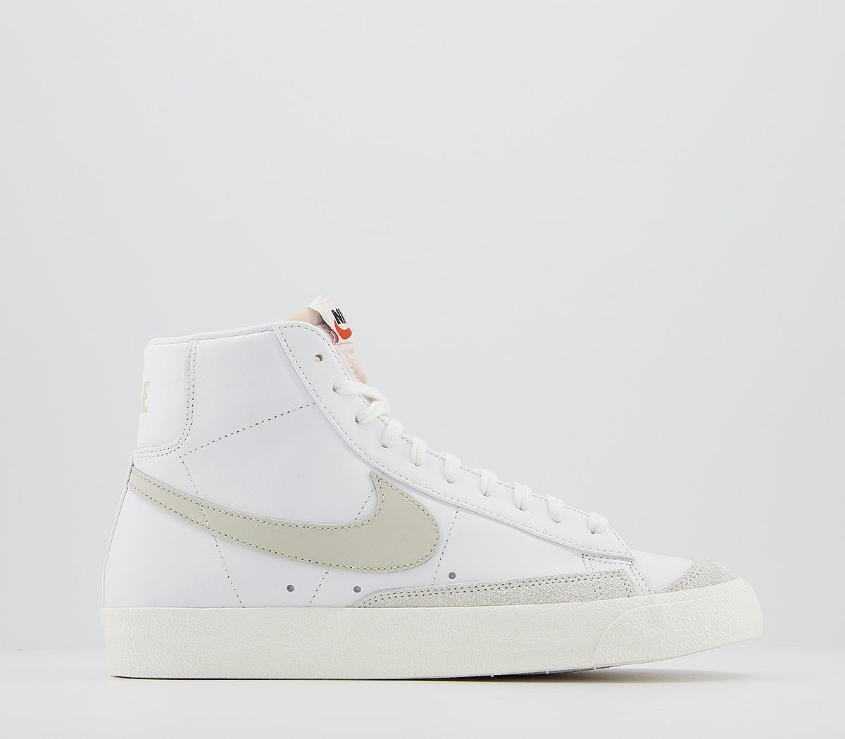 nike blazer 77 trainers in white and stone