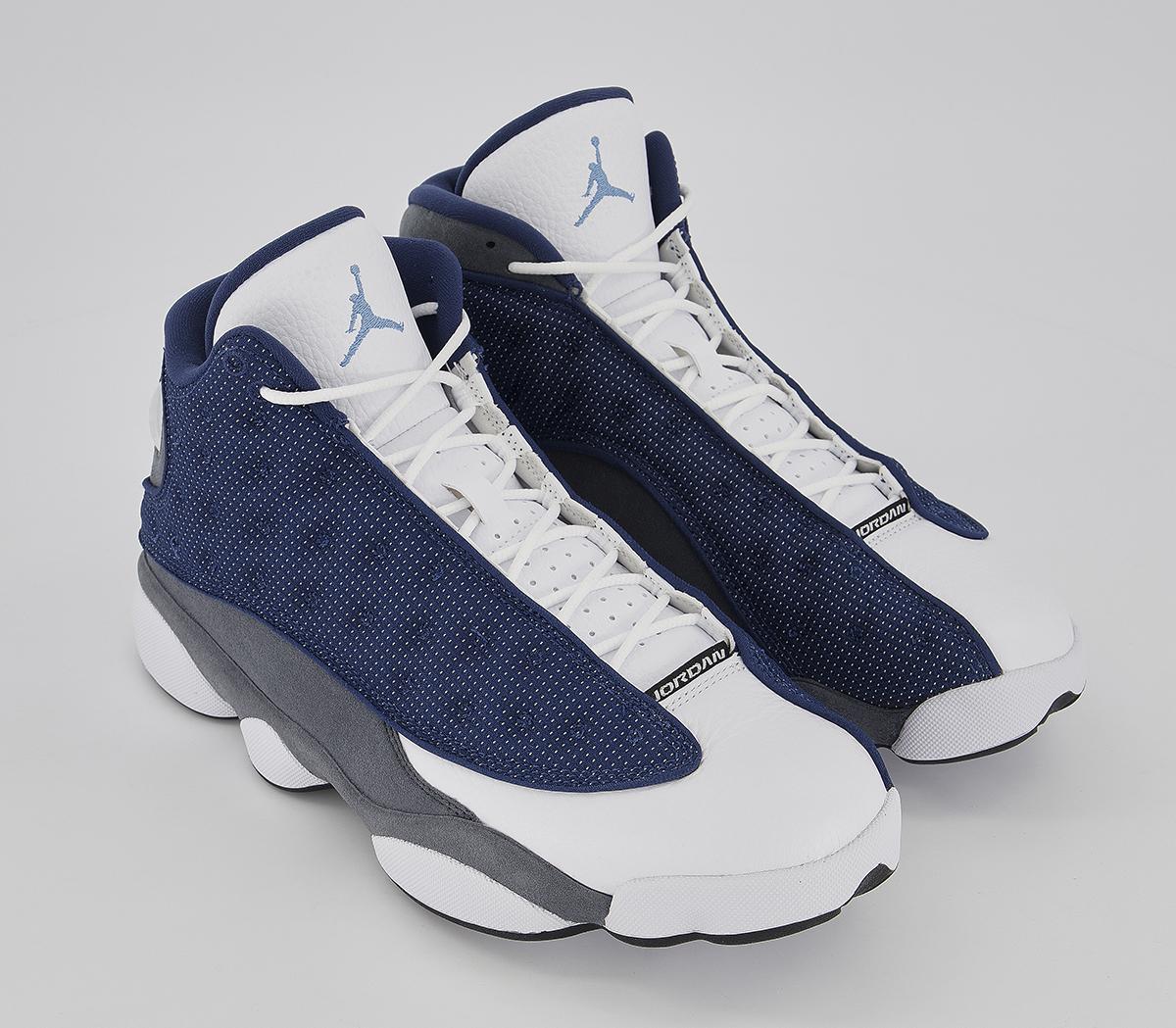 Jordan Jordan 13 Retro Trainers Navy Univ Blue Flint Grey White - His ...