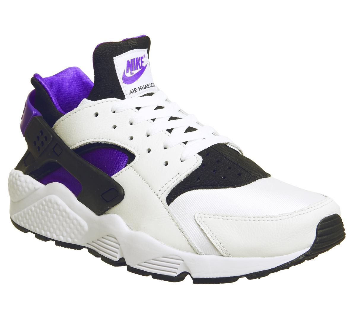 Nike Air Huarache Trainers Black Purple Punch Black White Qs Sneaker Herren