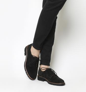 black suede school shoes