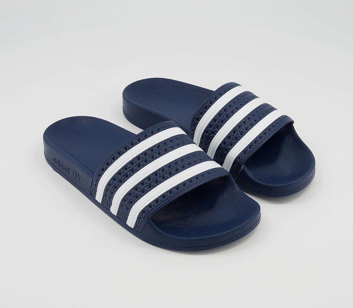 adidas Adilette Sliders Navy White - Men’s Sandals