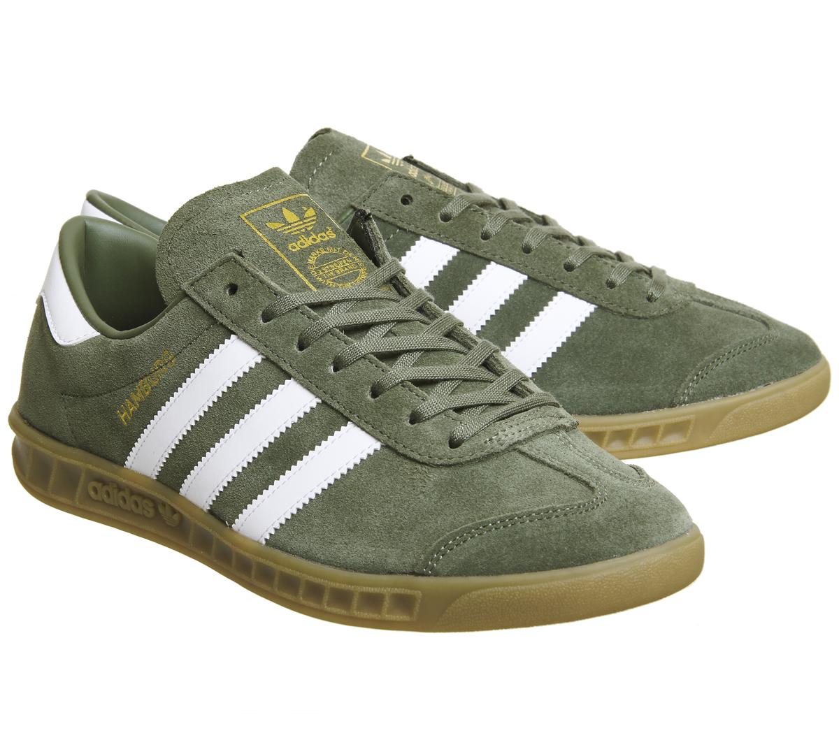 adidas Hamburg Trainers Khaki White Exclusive - Sneaker herren